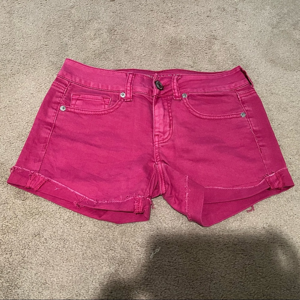 Pink jean shorts